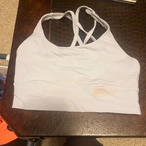 Lululemon light blue longline energy sports bra size 6